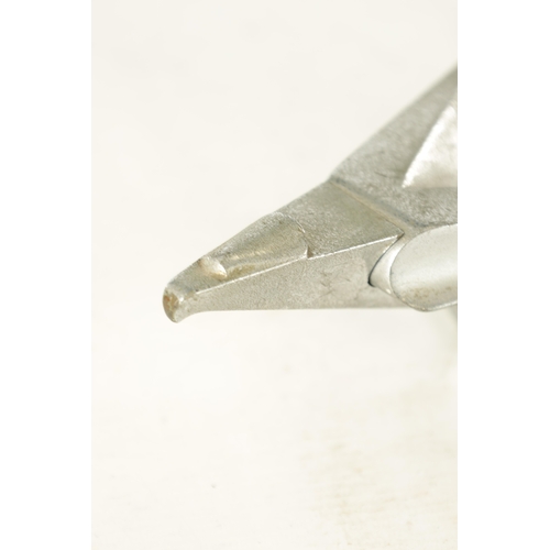 581 - A CHROME PLATED VAUXHALL WYVERN CAR MASCOT mounted on a period radiator cap. (18cm long)