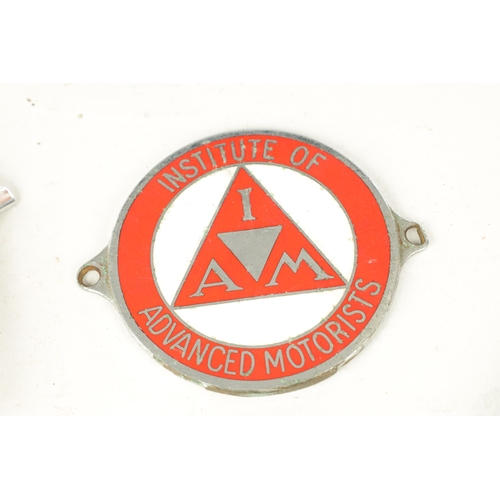 587 - A COLLECTION OF THREE VINTAGE CHROME PLATED ENAMEL CAR BADGES, comprising of an MG car club badge, a... 