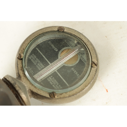 593 - TWO VINTAGE CALORIMETER CAR RADIATOR CAPS, the larger American temperature gauge made for the Kentuc... 