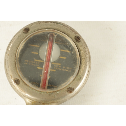 593 - TWO VINTAGE CALORIMETER CAR RADIATOR CAPS, the larger American temperature gauge made for the Kentuc... 