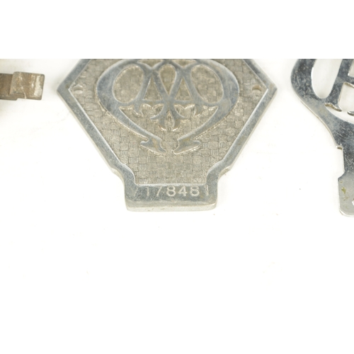 596 - A COLLECTION OF SIX AA AUTOMOBILE ASSOCIATION VINTAGE CAR BADGES of various designs. (6)