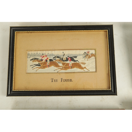 609 - A GROUP OF SIX 19TH CENTURY FRAMED SILK WOVEN STEVENGRAPHS The Good Old Days and The Present Time; T... 