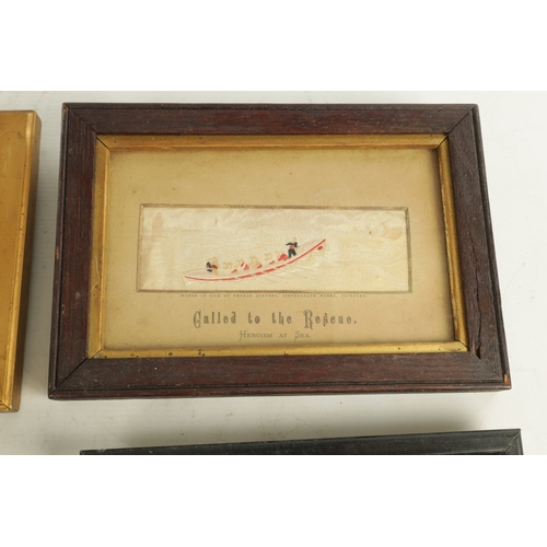 609 - A GROUP OF SIX 19TH CENTURY FRAMED SILK WOVEN STEVENGRAPHS The Good Old Days and The Present Time; T... 