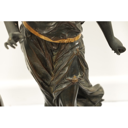 610 - AFTER EUTROPE BOURET (1833-1906) A LATE 19TH CENTURY PATINATED AND GILT FIGURAL BRONZE SCULPTURE, mo... 