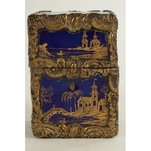 631 - A 19TH CENTURY CHINOISERIE DECORATED AND ORMOLU MOUNTED ENAMELLED NECESSAIRE / ETUI of rectangular f... 