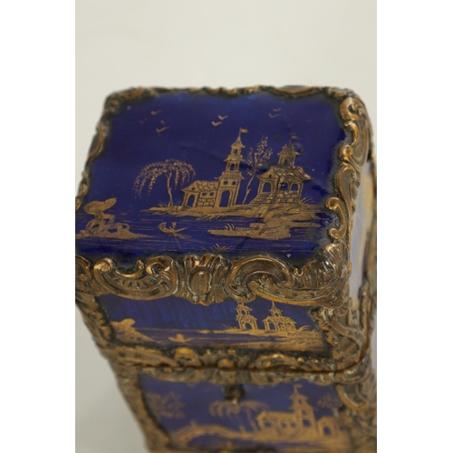 631 - A 19TH CENTURY CHINOISERIE DECORATED AND ORMOLU MOUNTED ENAMELLED NECESSAIRE / ETUI of rectangular f... 