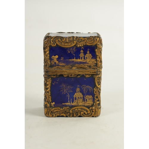 631 - A 19TH CENTURY CHINOISERIE DECORATED AND ORMOLU MOUNTED ENAMELLED NECESSAIRE / ETUI of rectangular f... 