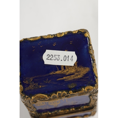 631 - A 19TH CENTURY CHINOISERIE DECORATED AND ORMOLU MOUNTED ENAMELLED NECESSAIRE / ETUI of rectangular f... 