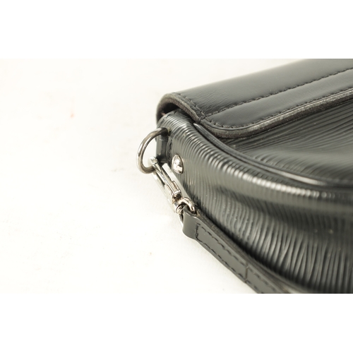 635 - A GENUINE LOUIS VUITTON MONTAIGNE SHOULDER BAG made from black Epi leather with branded silver metal... 