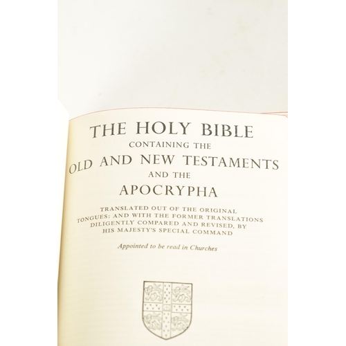 637 - A CAMBRIDGE BREVIER BIBLE PRESENTED AND SIGNED BY ELIZABETH II dated Christmas 1979, with original g... 