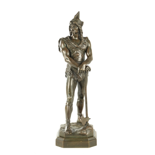 660 - MARCEL DEBUT (1865-1933). AN EARLY 20TH CENTURY BRONZE SCULPTURE OF VERCINGETORIX signed to moulded ... 