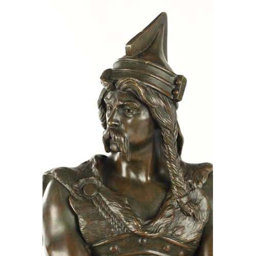 660 - MARCEL DEBUT (1865-1933). AN EARLY 20TH CENTURY BRONZE SCULPTURE OF VERCINGETORIX signed to moulded ... 