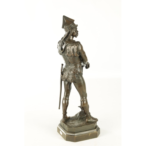 660 - MARCEL DEBUT (1865-1933). AN EARLY 20TH CENTURY BRONZE SCULPTURE OF VERCINGETORIX signed to moulded ... 