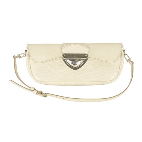 671 - A GENUINE LOUIS VUITTON MALIBU STREET WHITE SHOULDER BAG made from Epi leather with silver metal pus... 