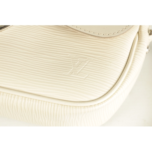 671 - A GENUINE LOUIS VUITTON MALIBU STREET WHITE SHOULDER BAG made from Epi leather with silver metal pus... 