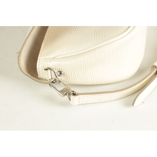 671 - A GENUINE LOUIS VUITTON MALIBU STREET WHITE SHOULDER BAG made from Epi leather with silver metal pus... 