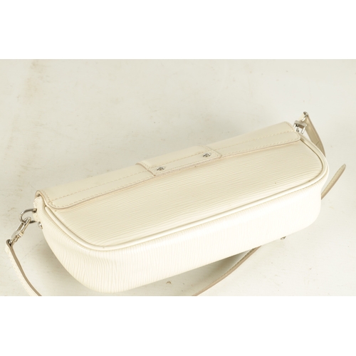 671 - A GENUINE LOUIS VUITTON MALIBU STREET WHITE SHOULDER BAG made from Epi leather with silver metal pus... 