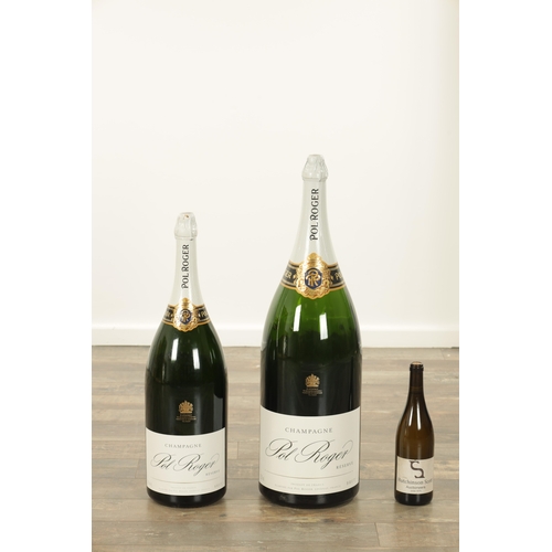 688 - TWO POL ROGER CHAMPAGNE BOTTLES comprising a 12L Balthazar and a 6L Methuselah, both empty and seale... 