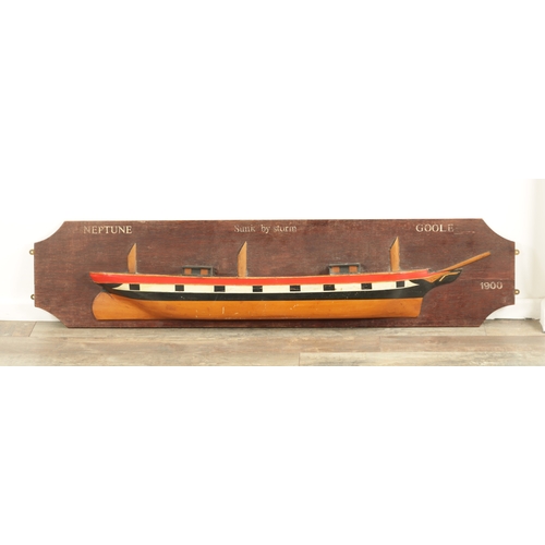 690 - A 20TH CENTURY HALF HULL HANGING MODEL OF NEPTUNE 