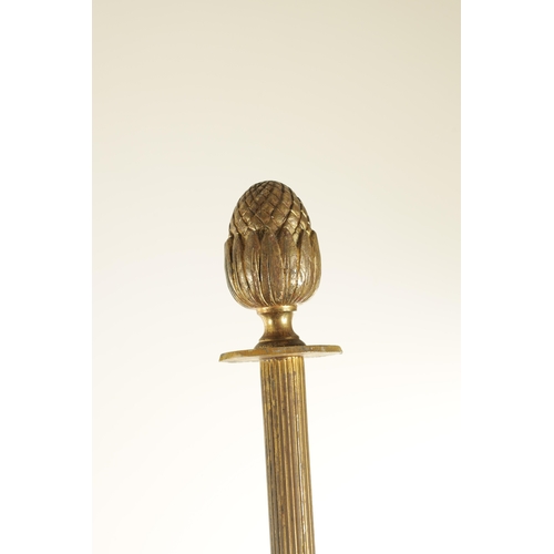 695 - A GOOD 19TH CENTURY ORMOLU FRENCH STANDARD LAMP modelled as a torch on a tapering fluted stem with s... 