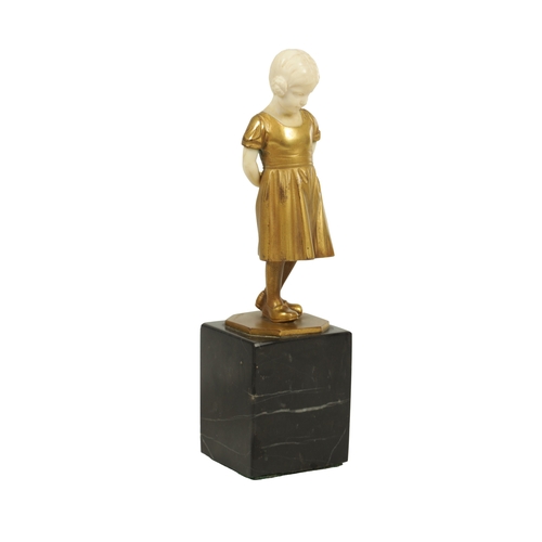 700 - HANS DIETRICH (1868 - ?) - AN EARLY 19TH CENTURY GILT BRONZE AND IVORY SCULPTURE depicting the 