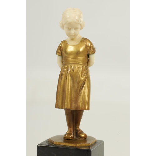 700 - HANS DIETRICH (1868 - ?) - AN EARLY 19TH CENTURY GILT BRONZE AND IVORY SCULPTURE depicting the 