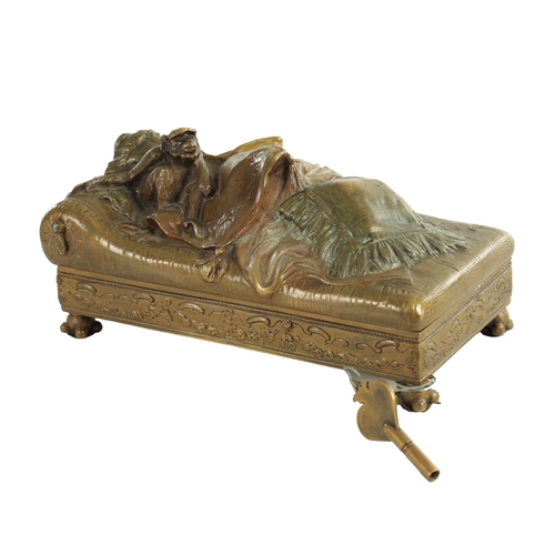 740 - A LATE 19TH / EARLY 20TH CENTURY AUSTRIAN COLD-PAINTED EROTIC BRONZE CASKET IN THE MANOR OF FRANZ BE... 