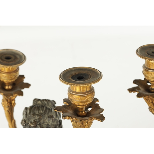 741 - A LARGE PAIR OF LATE 19TH CENTURY FRENCH PATINATED BRONZE, ORMOLU AND WHITE MARBLE CANDELABRA modell... 