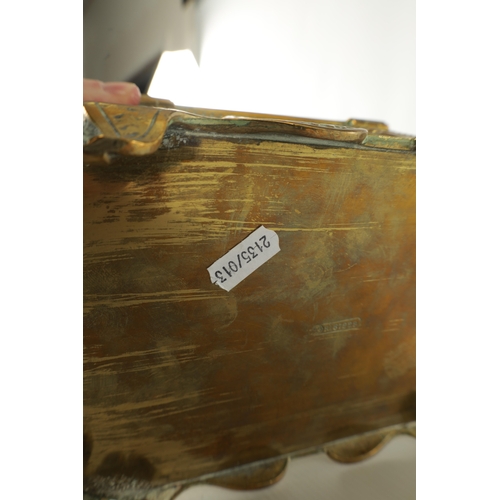 742 - A 19TH CENTURY FRENCH CAST BRASS TABLE CASKET with chinoiserie decorated panels having stamped regis... 