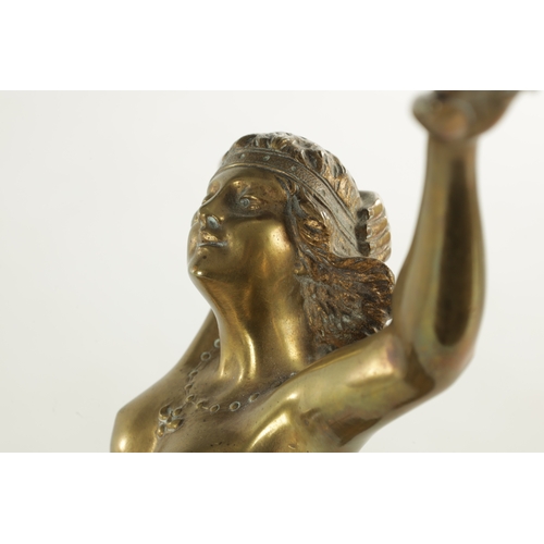 746 - HENRY FUGERE (1872 - 1944). AN ART DECO BRONZE FIGURAL SCULPTURE OF A DANCING GIRL - signed to base ... 