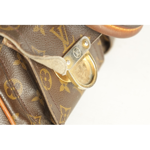 753 - A GENUINE LOUIS VUITTON MANHATTAN LEATHER HANDBAG with monogrammed decoration. (32cm wide, 18cm high... 