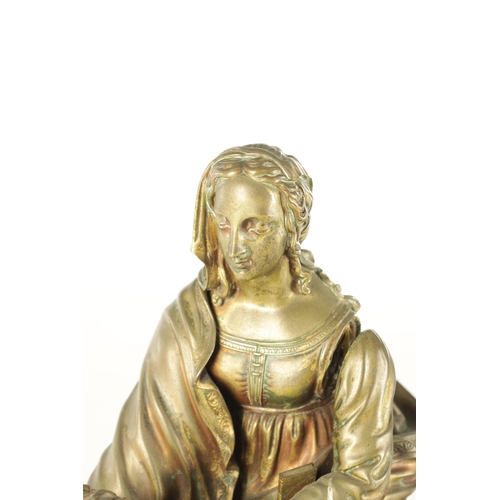 760 - A LATE 19TH CENTURY CONTINENTAL BRONZE SCULPTURE modelled as Mary with baby Jesus and John the Bapti... 