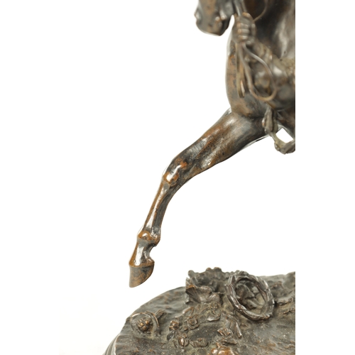 767 - PIERRE-JULES MENE (1810 - 1879) A FINE 19TH CENTURY ANIMALIER BRONZE SCULPTURE cast as a racehorse a... 