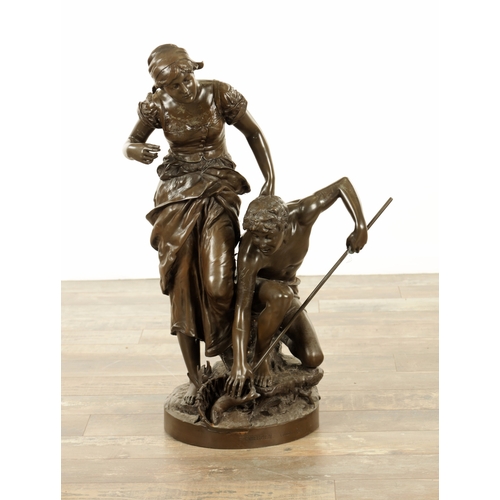 768 - JULES FELIX COUTAN (1848 - 1939). A LARGE LATE 19TH / EARLY 20TH CENTURY BRONZE SCULPTURE ENTITLED 