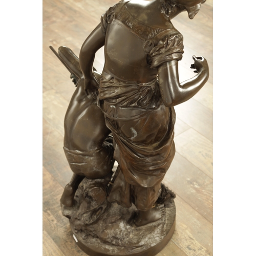 768 - JULES FELIX COUTAN (1848 - 1939). A LARGE LATE 19TH / EARLY 20TH CENTURY BRONZE SCULPTURE ENTITLED 