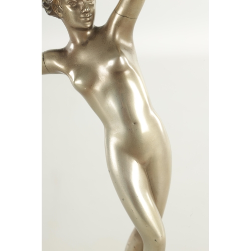 769 - JOSEF LORENZL (1892 - 1950) AN ART DECO COLD PAINTED FIGURAL BRONZE SCULPTURE OF A NUDE FEMALE - sig... 