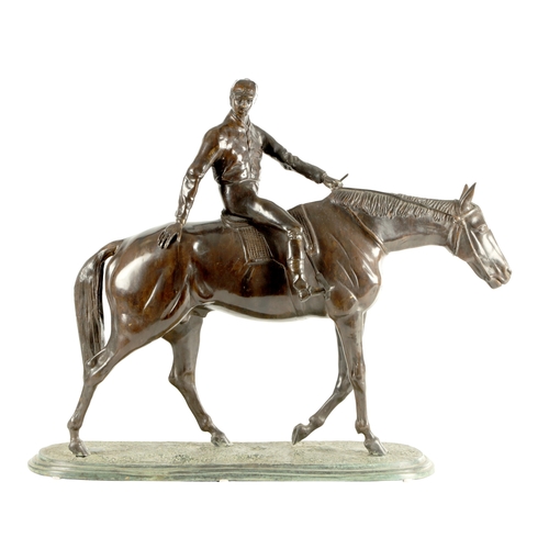 770 - AFTER ISIDORE JULES BONHEUR (1827 - 1901) - A FINE BRONZE EQUESTRIAN SCULPTURE DEPICTING A RACE HORS... 