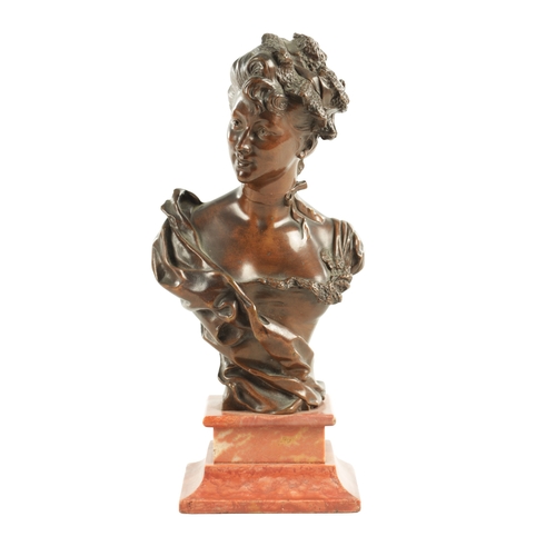 780 - H.E. ALLOUARD (1844 - 1929) A LATE 19TH/EARLY 20TH CENTURY BROWN PATINATED BRONZE SCULPTURE depictin... 