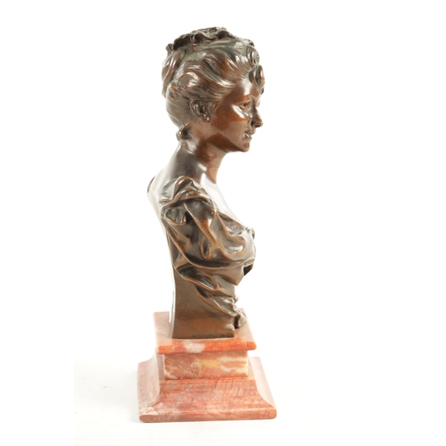 780 - H.E. ALLOUARD (1844 - 1929) A LATE 19TH/EARLY 20TH CENTURY BROWN PATINATED BRONZE SCULPTURE depictin... 