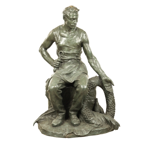 799 - HIPPOLYTE LE ROY (1857-1943). A LARGE EARLY 20TH CENTURY BRONZE SCULPTURE ENTITLED 