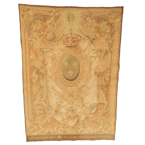 800 - A 19TH CENTURY FRENCH TAPESTRY inscribed 