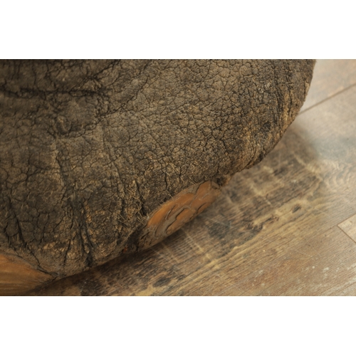 802 - A LARGE LATE 19TH CENTURY TAXIDERMY ELEPHANT FOOTSTOOL (55cm wide 43cm high)