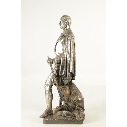 804 - A 19TH CENTURY SILVERED BRONZE SCULPTURE OF  PRINCE ALBERT BY WILLIAM THEED THE YOUNGER depicted in ... 