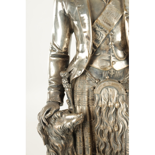 804 - A 19TH CENTURY SILVERED BRONZE SCULPTURE OF  PRINCE ALBERT BY WILLIAM THEED THE YOUNGER depicted in ... 