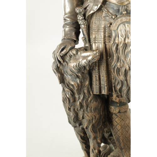 804 - A 19TH CENTURY SILVERED BRONZE SCULPTURE OF  PRINCE ALBERT BY WILLIAM THEED THE YOUNGER depicted in ... 