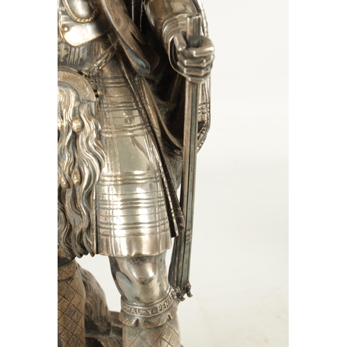 804 - A 19TH CENTURY SILVERED BRONZE SCULPTURE OF  PRINCE ALBERT BY WILLIAM THEED THE YOUNGER depicted in ... 