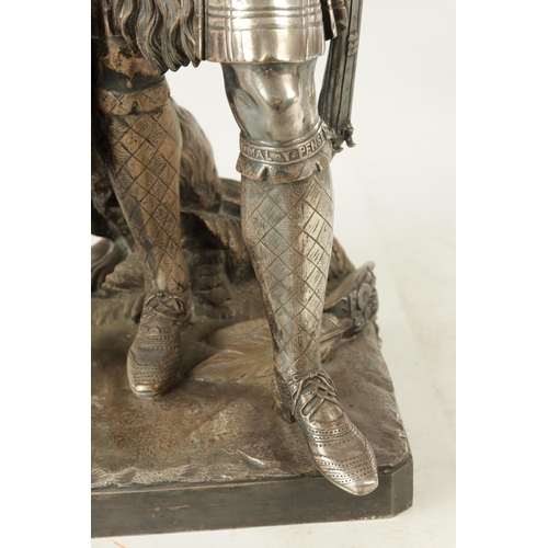 804 - A 19TH CENTURY SILVERED BRONZE SCULPTURE OF  PRINCE ALBERT BY WILLIAM THEED THE YOUNGER depicted in ... 