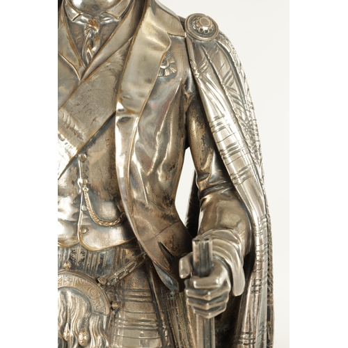 804 - A 19TH CENTURY SILVERED BRONZE SCULPTURE OF  PRINCE ALBERT BY WILLIAM THEED THE YOUNGER depicted in ... 