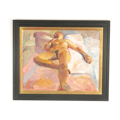 813 - TIN ODESCALCHI. MIXED MEDIA IMPRESIONIST NUDE, Panter & Hall gallery label on reverse titled 