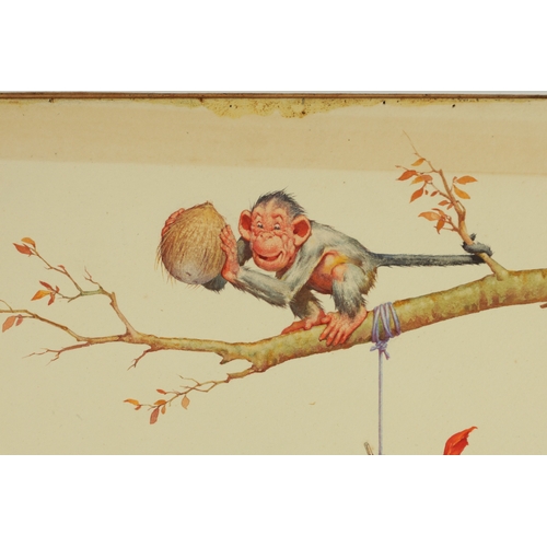 820 - CLARENCE LAWSON WOOD, RI (1878-1957) AN ORIGINAL WATERCOLOUR AND INK CARICATURE ILLUSTRATION titled ... 